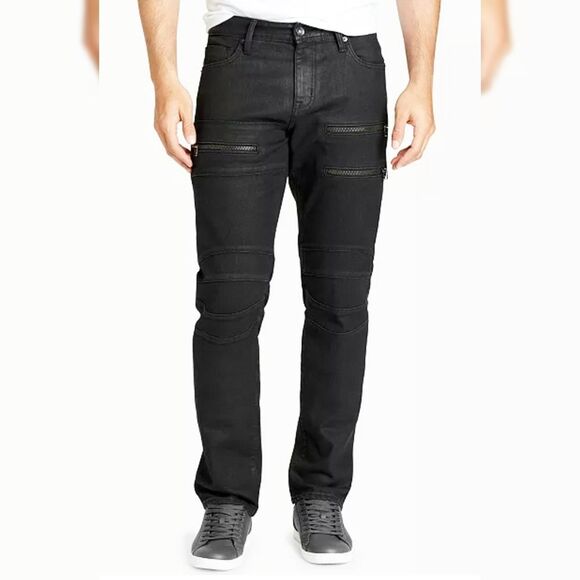 WILLIAM RAST Men's Slim Straight Fit Stretch Moto Jeans - Picture 3 of 10